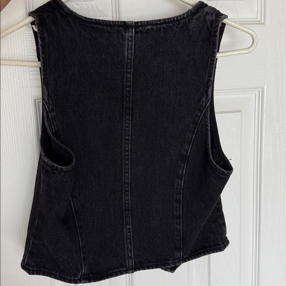Denim Forum Charcoal Buttoned Vest - Picture 4 of 4